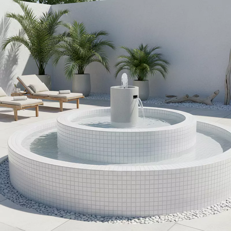 کاشی استخری آپادانا برند میراک طرح ژوپیتر سفید براق سایز 30*30