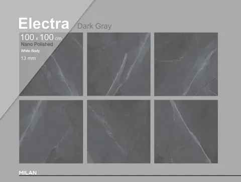 سرامیک ایفا سرام برند میلان طرح الکترا طوسی تیره پولیش سایز 100*100