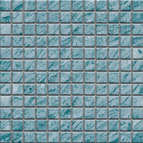 کاشی استخری سرام آرا برند آرژنا طرح دنیز آبی براق سایز 2/5*2/5