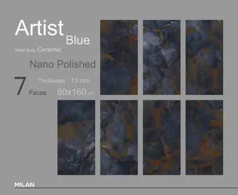 پرسلان ایفا سرام برند میلان طرح آرتیست آبی پولیش سایز 160*80