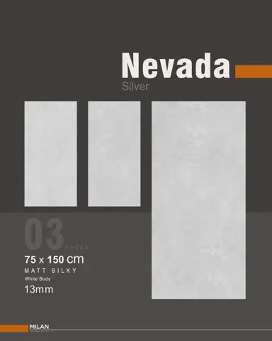 سرامیک ایفا سرام برند میلان طرح نوادا نقرهای مات سایز 150*75