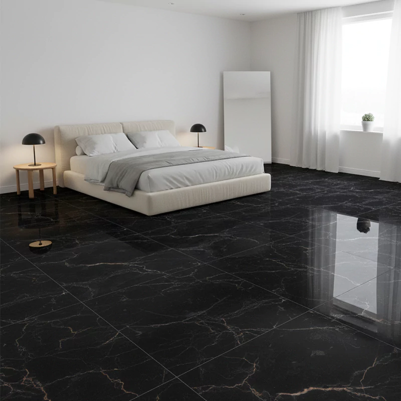 سرامیک ایفا سرام برند میلان طرح تاندر مشکی پولیش سایز 100*100