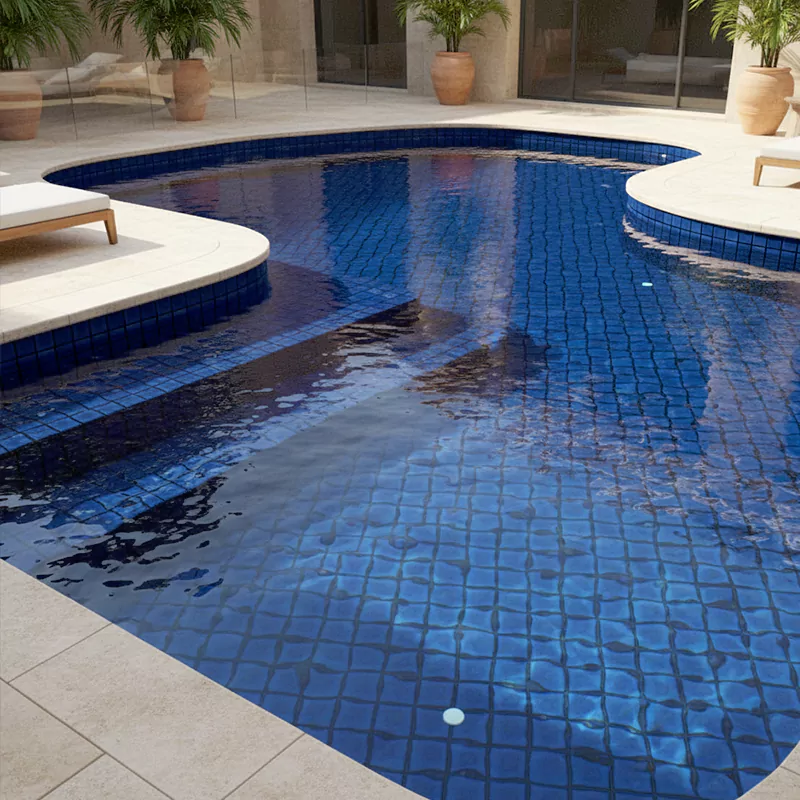 کاشی استخری البرز آبی کد SKY Blue 94 براق سایز 2/5*2/5