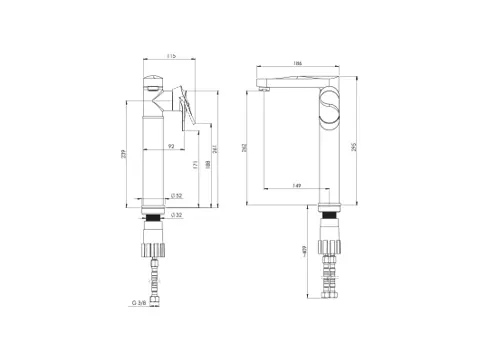 شیر روشویی پایه بلند شودر مدل اسمارت