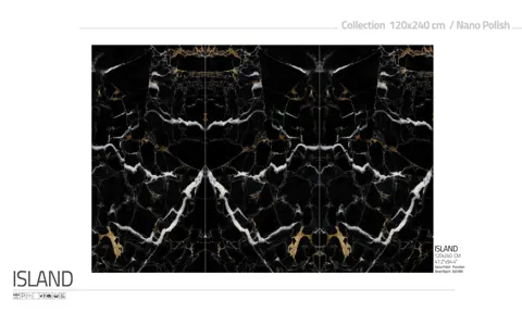 اسلب پرنیان طرح بوک مچ ایسلند مشکی نانو پولیش سایز 240*120