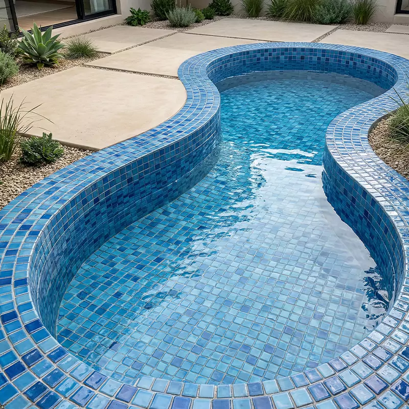 کاشی استخری ایلدیز برند میراک طرح لوستری میکس کد 5037 سایز 2/5*2/5