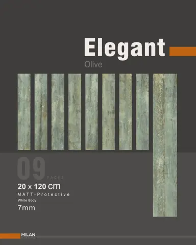 سرامیک ایفا سرام برند میلان طرح الگانت زیتونی مات سایز 120*20