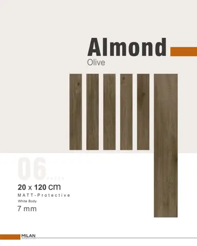 سرامیک ایفا سرام برند میلان طرح آلموند زیتونی مات سایز 120*20