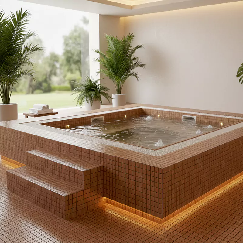 کاشی استخری گهرفام کد BS06 قهوهای مات سایز 2/5*2/5