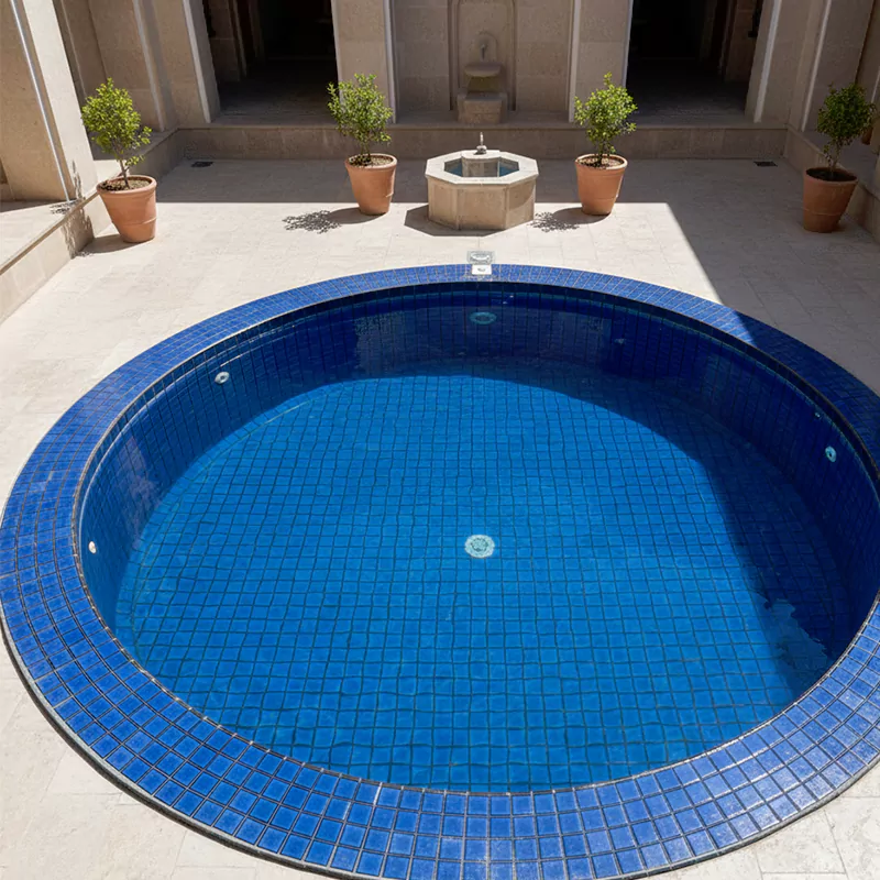 کاشی استخری البرز آبی کد SKY Blue 94 براق سایز 2/5*2/5