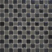 کاشی استخری ایلدیز برند میراک طرح شطرنجی مشکی دودی براق سایز 2/5*2/5