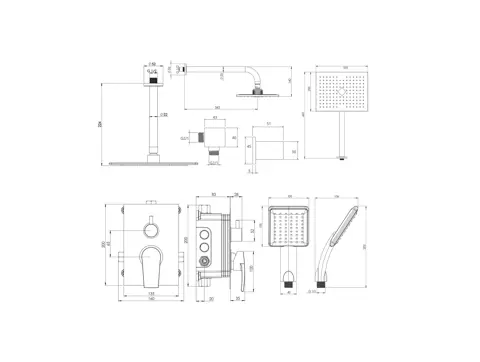 شیر حمام توکار شودر مدل رومر پلاس تیپ 3 ABS