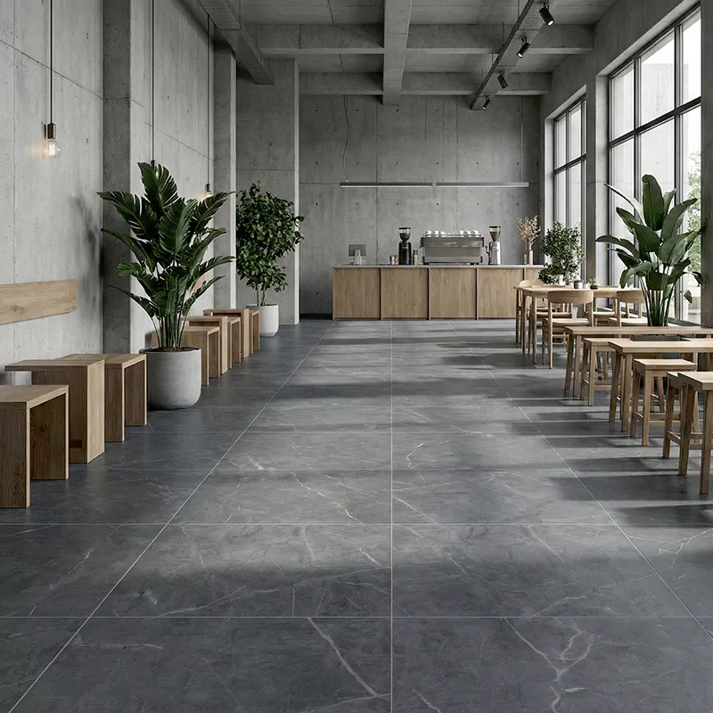 پرسلان صبا طرح تویگا طوسی تیره مات سایز 80*80