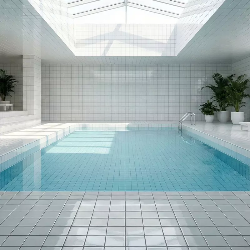 کاشی استخری آپادانا برند میراک طرح ژوپیتر سفید براق سایز 30*30