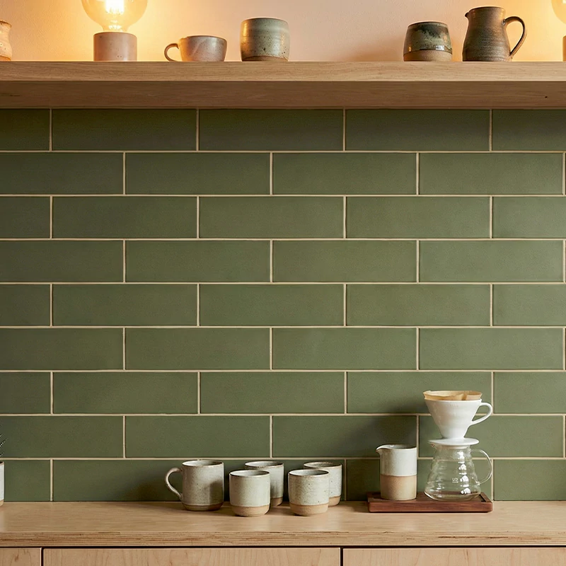 سرامیک ایفا سرام برند میلان طرح بریک مونوکالر سبز کد 86 کریستال پولیش سایز 30*8