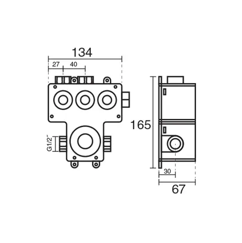 شیر مرکزی حمام KWC مدل ورونا تیپ 4