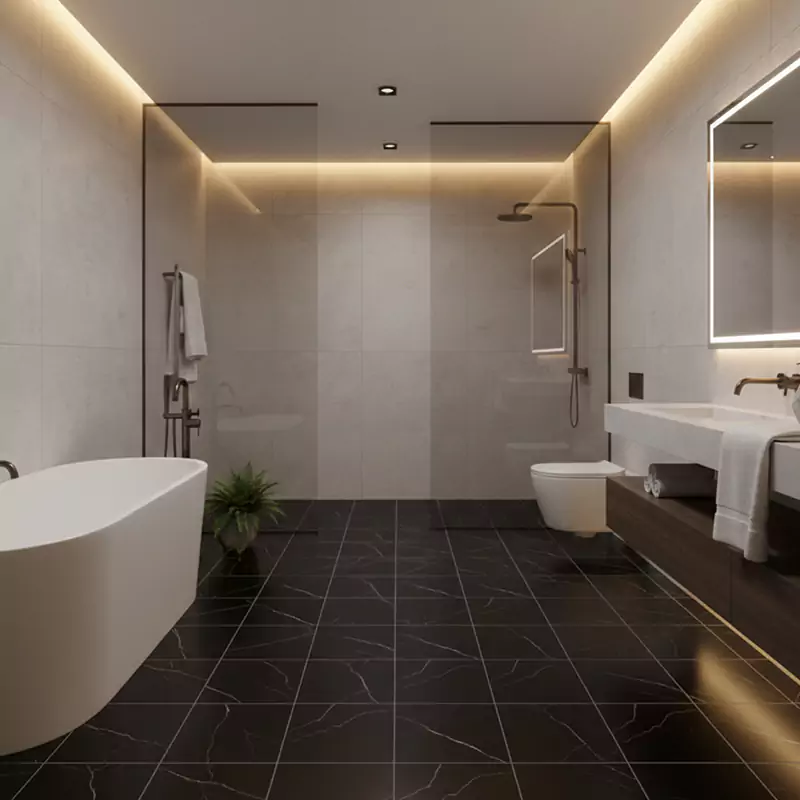 پرسلان صبا طرح رومینا مشکی مات سایز 30*30