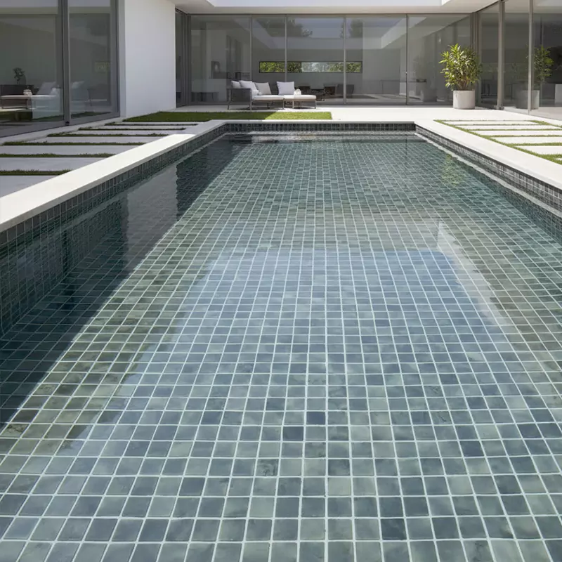 کاشی استخری شیشهای ایلدیز برند میراک طرح لوستر آبرنگی کد 7011 سایز 2/5*2/5