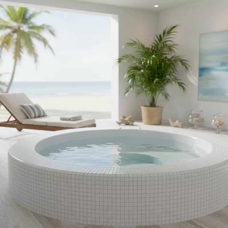 کاشی استخری آپادانا برند میراک طرح ژوپیتر سفید براق سایز 30*30