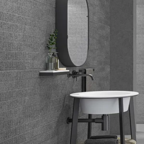 سرامیک سرام نگار طرح کازابلانکا طوسی تیره دکور مات سایز 120*60