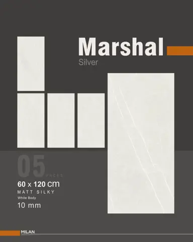 سرامیک ایفا سرام برند میلان طرح مارشال نقره ای مات سایز 120*60