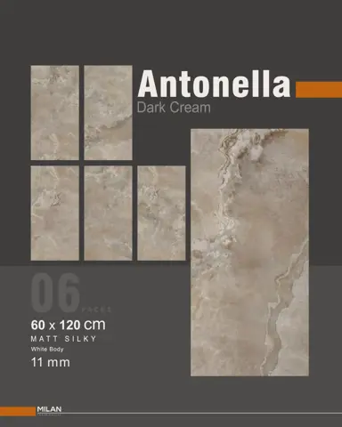 سرامیک ایفا سرام برند میلان طرح آنتونلا کرم تیره مات سایز 120*60