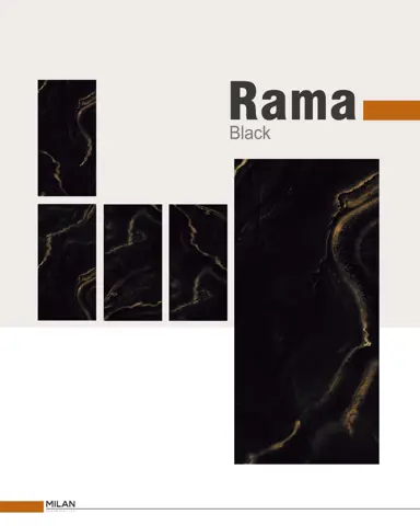 پرسلان ایفا سرام برند میلان طرح راما مشکی نانو پولیش سایز 160*80