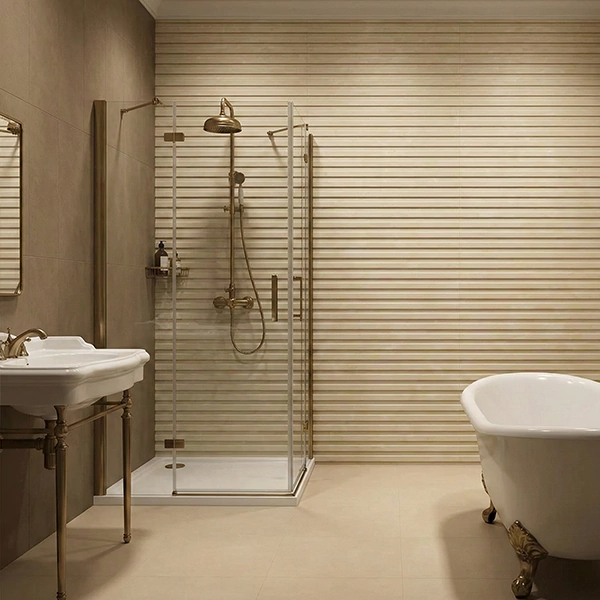 سرامیک سرام نگار طرح دنیز کرم دکور خطی مات سایز 90*30