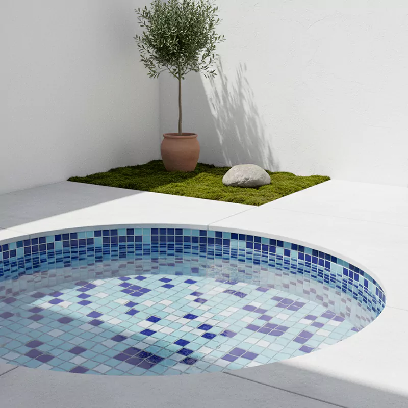 کاشی استخری البرز میکس آبی کد CG URC 17 براق سایز 2/5*2/5