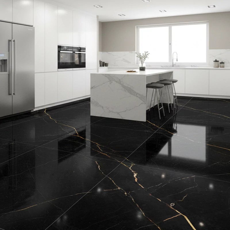 سرامیک ایفا سرام برند میلان طرح الویس مشکی پولیش سایز 100*100