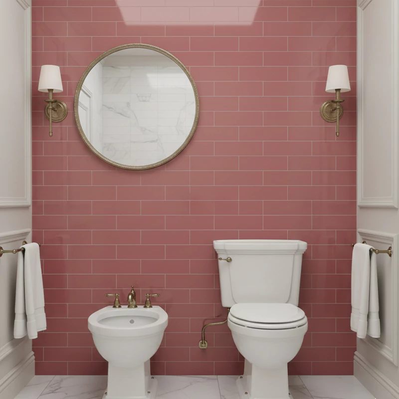 سرامیک ایفا سرام برند میلان طرح بریک مونوکالر صورتی کد 80 کریستال پولیش سایز 30*8