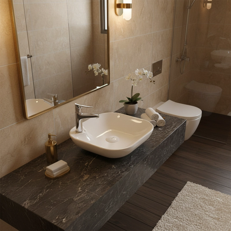 روشویی روکابینتی کرد مدل آنتوریم 46 پایه شیردار