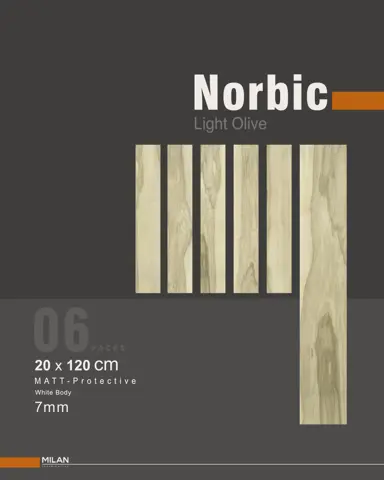 سرامیک ایفا سرام برند میلان طرح نوربیک زیتونی روشن مات سایز 120*20