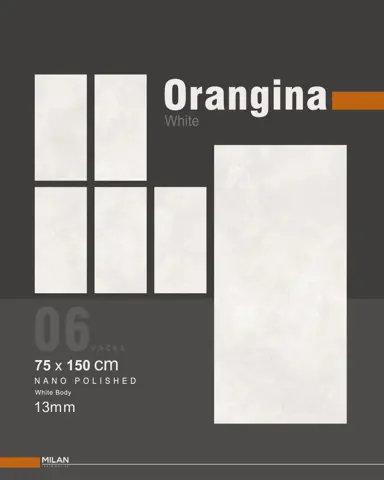 سرامیک ایفا سرام برند میلان طرح اورانجینو سفید پولیش سایز 150*75