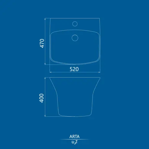 روشویی وال هنگ کرد مدل آرتا