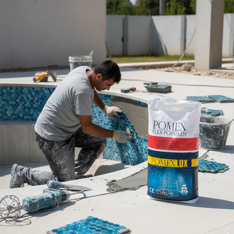 چسب پرسلان و اسلب پلاس پودری پومکس 20 کیلوگرم