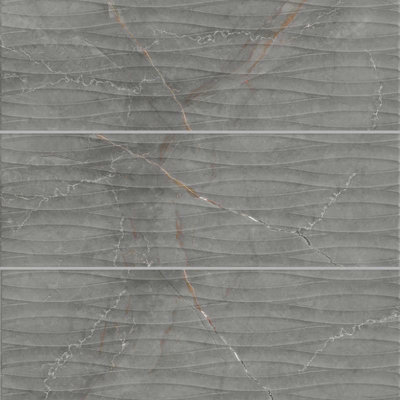 کاشی الوند لوکس طرح پارکر طوسی تیره دکور براق سایز 90*30