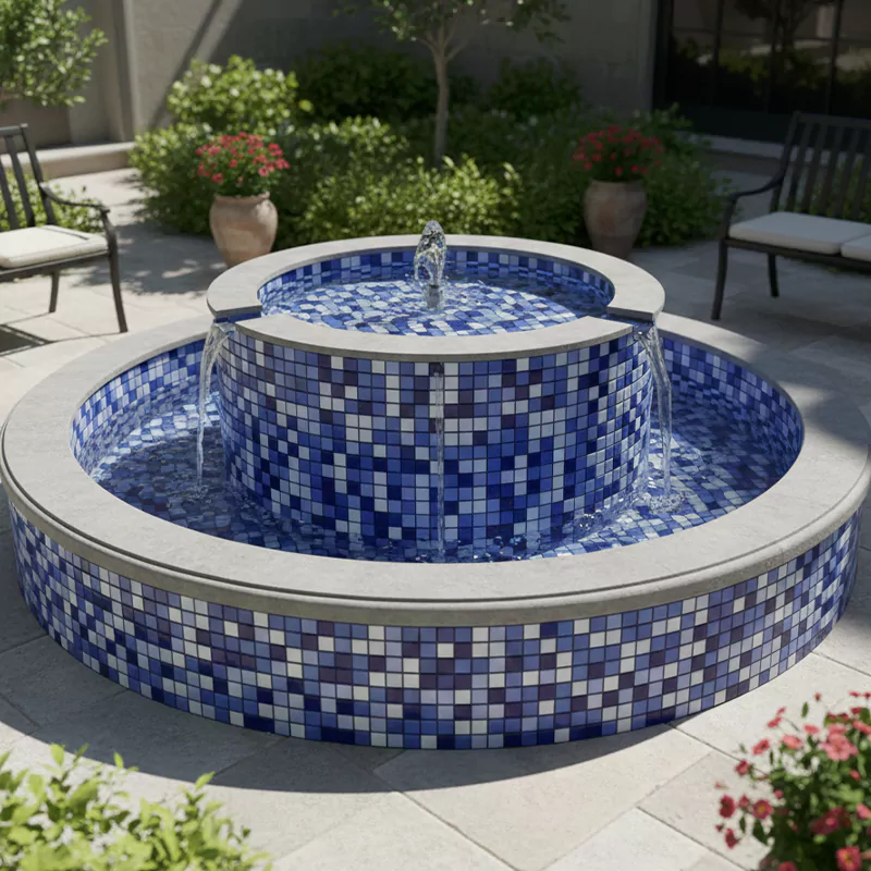 کاشی استخری البرز میکس آبی کد CG URC 71 براق سایز 2/5*2/5