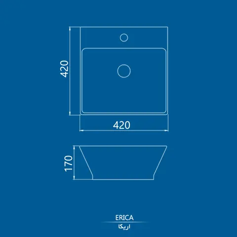 روشویی روکابینتی کرد مدل اریکا 42
