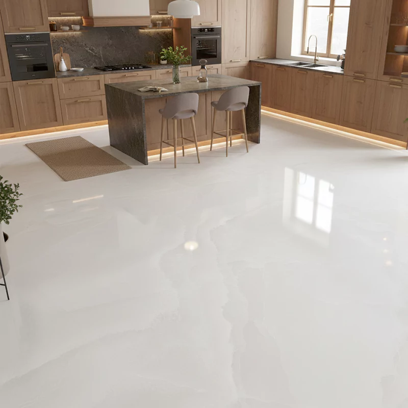 پرسلان ایفا سرام برند میلان طرح سانرایس سفید پولیش سایز 120*120