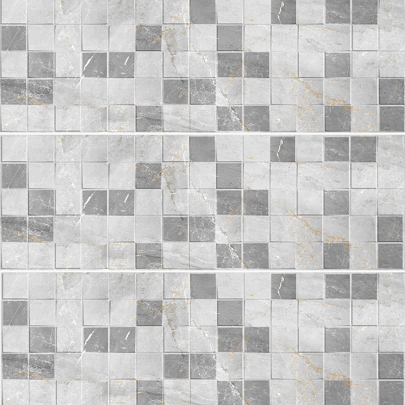 کاشی الوند لوکس طرح میدن استون طوسی دکور مربعی براق سایز 90*30