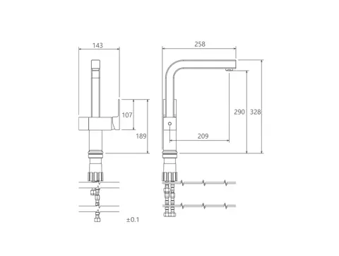 شیر آشپزخانه دومنظوره شودر مدل آتلانتیک