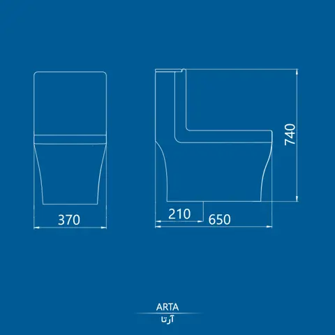 توالت فرنگی کرد مدل آرتا بیده دار