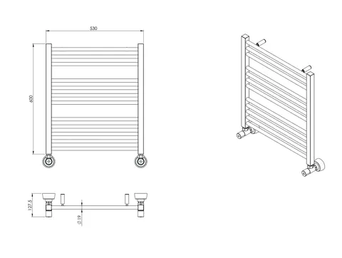 حوله خشک کن گرد ابعاد 60*50 شودر