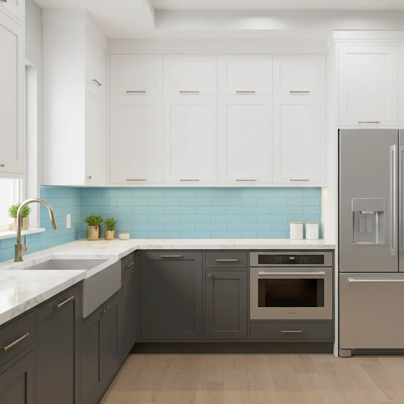 سرامیک ایفا سرام برند میلان طرح بریک مونوکالر فیروزه ای کد 84 کریستال پولیش سایز 30*8