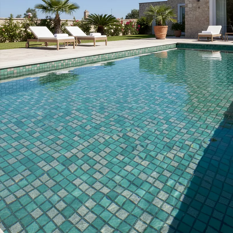 کاشی استخری البرز طرح میکس هوگو سبز براق سایز 2/5*2/5
