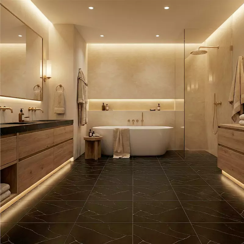 پرسلان صبا طرح رومینا مشکی مات سایز 30*30