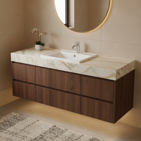 روشویی روکابینتی مروارید مدل آلفا 67