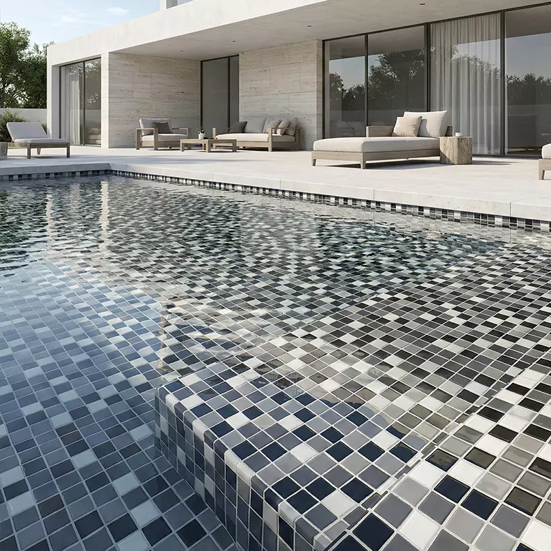 کاشی استخری آپادانا برند میراک طرح سزار طوسی تیره براق سایز 30*30