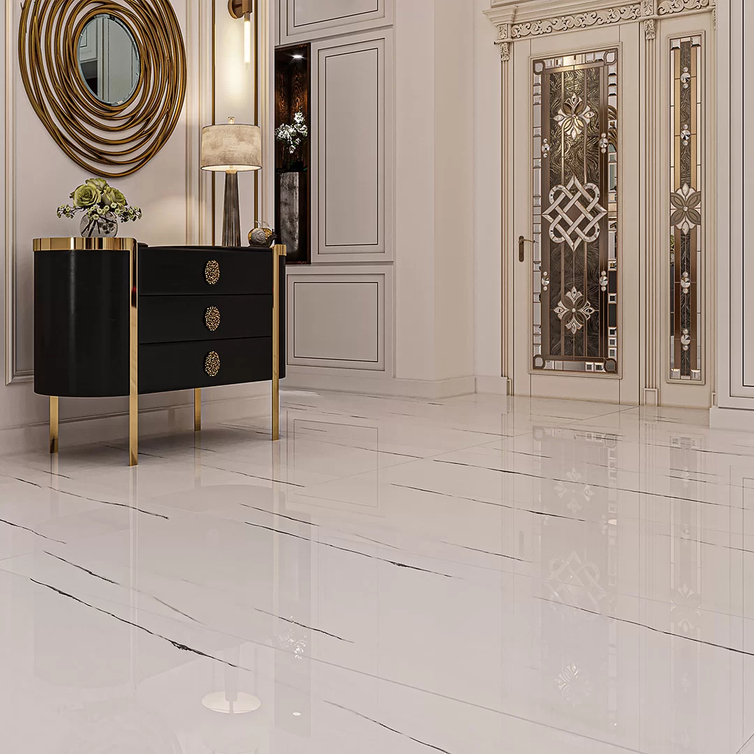 پرسلان مهسرام طرح اطلس سفید مات کد 100100 سایز 100*100